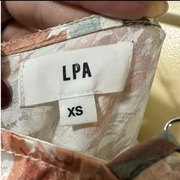 LPA Silk Ruffle Floral Leopard Maxi Sleeveless Dress Women XS White - Picture 7 of 12